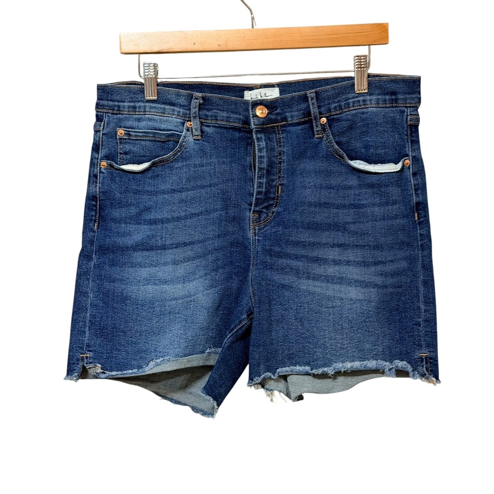 Nicole Miller New York Soho High Rise Denim Shorts Medium Wash Blue Size 12